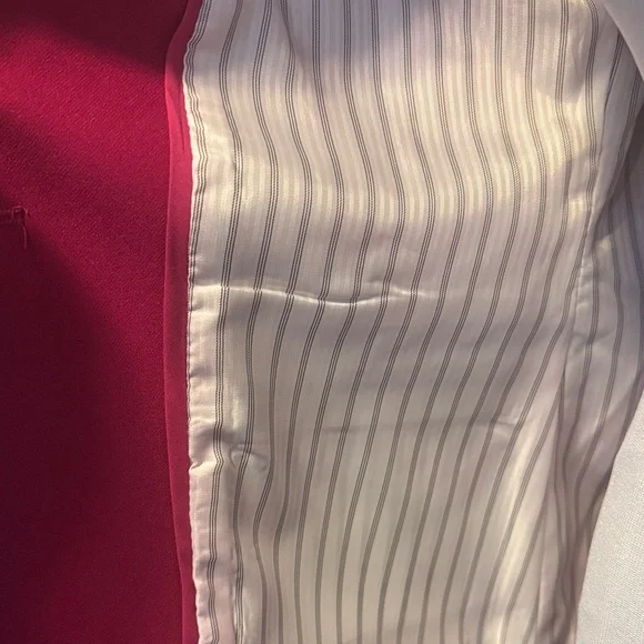 Nicole Miller Deep Raspberry Single-Button Tailored Blazer with Silver Buttons - Picture 8 of 10